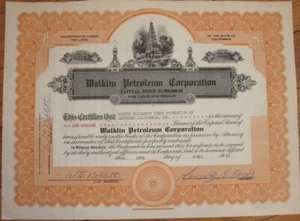 Walklin Petroleum 1959 Öl Aktienzertifikat, Schwester Elizabeth Kenny Foundation - Bild 1 von 1