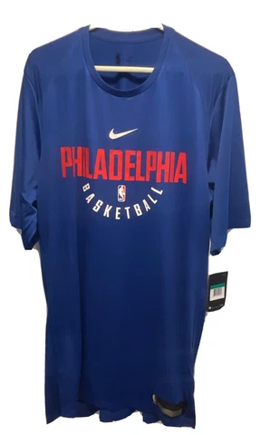 Philadelphia 76ers Sixers Shooting Shirt Blue Dri-Fit  Extra Large Tall Cover