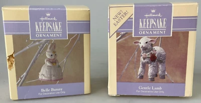 Hallmark Easter Ornaments 1991 Gentle lamb and 1992 Belle Bunny - Изображение 1 из 4