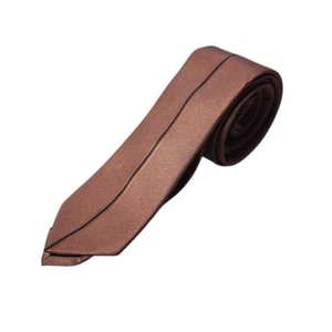 NWT Express tie Brown Vertical stripe $48 Classic Polyester - Picture 1 of 3