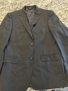 JOSEPH & FEISS Gold Blazer Jacket Mens Size 42R Dark Grey 100% Wool - Picture 1 of 7