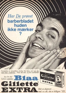1962 Gillette Blades: Barberbladet Huden Stampa Vintage Olandese Annuncio - Foto 1 di 1