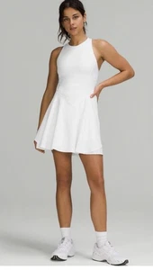 Lululemon White Everlux Court Crush Sleeveless Mini Tennis Dress Womens 6 - Picture 1 of 5