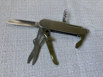 Army Pocket Knife 13 Function w/Carrying Case with Belt Loop Made in China - Image 1 of 4