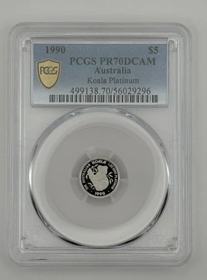 1990 $5 Australia 1/20 Oz Platinum Proof Koala Coin • PR70 TOP POP 2 - Image 1 of 3