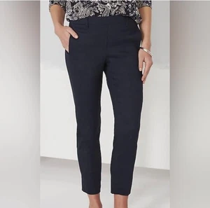 NEU! J Jill Leinen Stretch Anzughose, Übergröße 2X, Knöchelhose zum Überziehen, schwarz - Bild 1 von 9