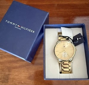 Designer Tommy Hilfiger Women’s Gold Watch BNIB - Picture 1 of 2