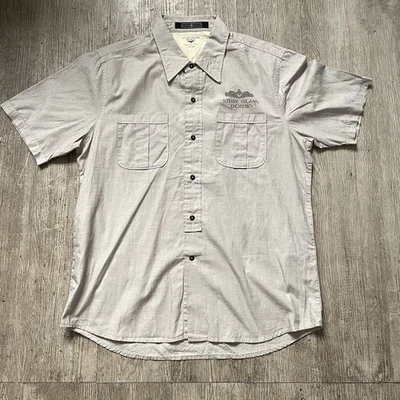 Vintage STONE ISLAND Denims Shirt Short Sleeve Button Up Sz Medium Union Made - Image 1 of 4