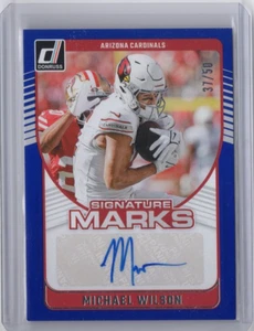 MICHAEL WILSON NFL Cardinals 2024 Panini Donruss Blue Auto 37/50 #SMA-MWI Card - Picture 1 of 2