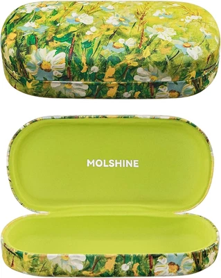 Estuche rígido de cuero para gafas de sol, estuche clásico grande para gafas para mujeres hombres, cantado Foto 1 de 4