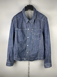 Levis Engineered Mens Cotton Button Blue Denim Trucker Jacket Size M - Picture 1 of 19