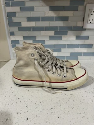 Converse Chuck Taylor High Top White 90's Vintage, Made in USA men’s 7 women’s 9 - Image 1 of 4