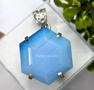 70+ Ct Neow Blue Opal Hexagon Cut German Silver Solitaire Loose Gemstone - Picture 1 of 5