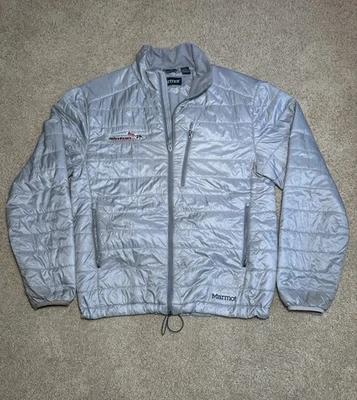 Chaqueta Marmot Para Hombre Grande Gris 800 Relleno Puffer Acolchada Cremallera Completa Aislada Foto 1 de 4