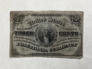 ~FR 1226  - THREE 3 CENTS FRACTIONAL CURRENCY NOTE - Picture 1 of 2