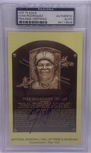 Ivan Rodriguez Signed Baseball HOF Plaque Postcard Ranger Autograph Auto PSA DNA - Picture 1 of 2