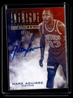 2013-14 Panini Intrigue Red White and Blue Autographs Gold Mark Aguirre Auto - Image 1 of 2
