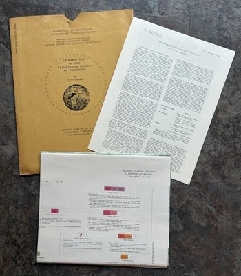 NASA Fold-Out MAP '72 VTG Geological Survey FLAMSTEED K Region MOON Lunar Apollo - Image 1 of 4