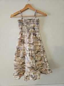 Hannah Montana Y2K Girls 12 Blue Brown Camo Smocked Dress - Picture 1 of 9