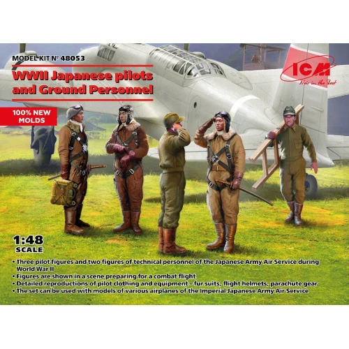 JAPANESE PILOTS AND GROUND PERSONNEL WWII KIT 1:48 Icm Kit Figure Militari Nouve - Photo 1/1