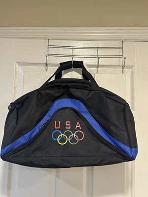 Equipo EE. UU. Olímpico Negro Azul Gimnasio Cremallera Bolsa de Viaje Bolsillo Frontal Cremallera Foto 1 de 4