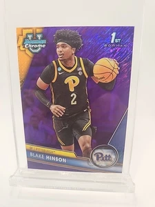 BLAKE HINSON 2023-24 RC Rookie Bowman U Chrome #68 1st Purple Shimmer PITT - Picture 1 of 2