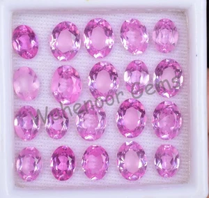 20 Pcs Natural MOGOK Pink Ruby 7.10 mm Oval Certified AAA+ Loose Gemstone - Picture 1 of 6