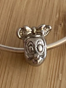 Auth.Pandora Minnie Mouse Bow Head ALE 925 Sterling Silver Charm Bead..Bead only - Picture 1 of 9