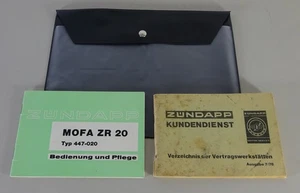 Cartella + Manuale Di Istruzioni Zündapp Mofa ZR 20 Tipo 447-020 Anno 1978 - Picture 1 of 2