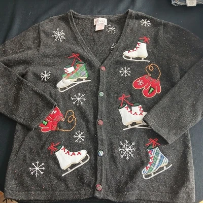 Suéter de patinaje para mujer Basic Editions Navidad XL  Foto 1 de 4