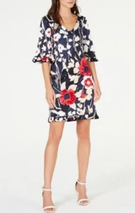 Trina Turk Womens Blue Pink Flowers Size 8 MSRP $198 NEW NWOT - Picture 1 of 10
