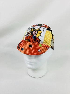 Boné de ciclismo italiano ajuste flexível OSFM Birra cerveja quadrinhos amarelo/vermelho estilo arte - Imagem 1 de 4