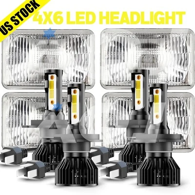 4X6 Headlight 6000K LED Bulb Headlamp Set For Pontiac Safari 1987-1988 Foto 1 de 4