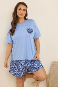 Yours Curve Women's Plus Size 'Wild Night In' Animal Print Short Pyjama Set - Picture 1 of 8