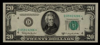 FR 2063-D* $20 1950 D Federal Reserve Note US - Star Note - AU+/UNC - SKU-CA1411 - Image 1 of 2