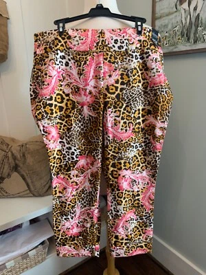 NY&C Whitney High Waist Stretch Crop Pant Ladies XL- Animal and Floral- NWT - Image 1 of 4