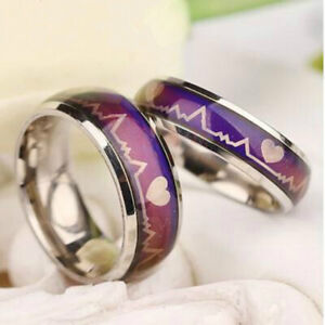 Mood Ring Color Temperature Changing Stainless Steel rings for women men