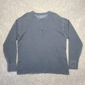 LL Bean River Drivers Henley Shirt Mens XXL Blue Two Layer Wool Blend Outdoor - Picture 1 of 6