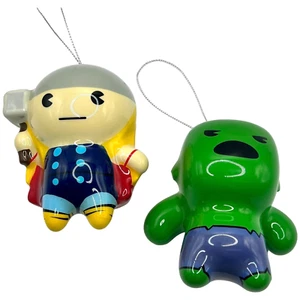 Marvel Decoupage Ornaments Incredible Hulk Thor Lot of 2 Christmas Collectibles - Picture 1 of 16