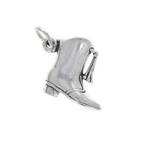 Sterling Silver Charm, Majorette Boot Charm, .925 Silver, Antiqued Charm, drill - Picture 1 of 2