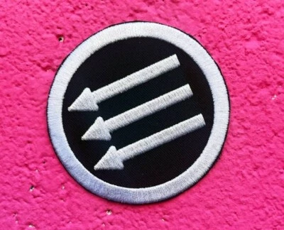 3" Anti Fascist Iron Front Embroidered Iron On Patch Antifascist Three 3 Arrows - Image 1 of 4