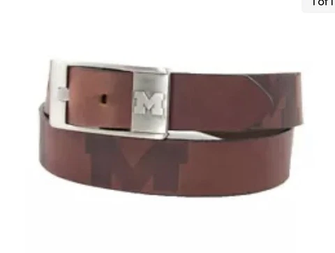 Michigan Wolverines Brandish Leather Belt - Brown Cover