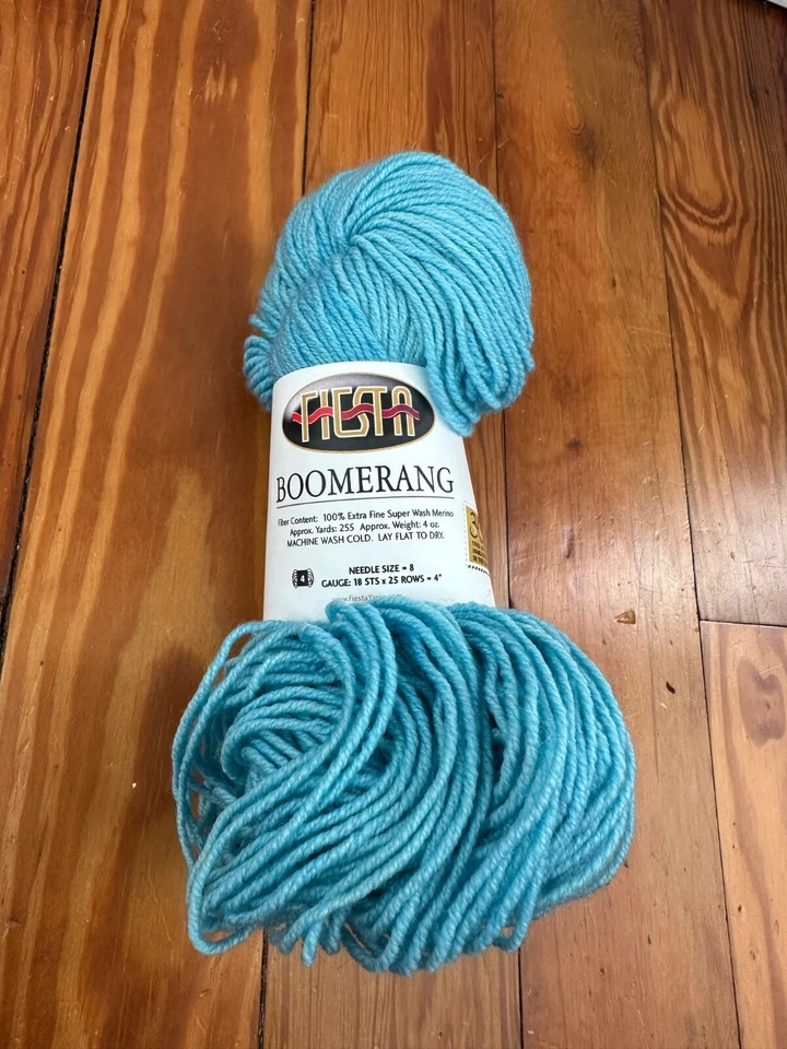 Fiesta Boomerang Yarn, Arctic Blue, Merino Wool 255 yds/ 4 oz Teal Extra Fine SW - Image 1 of 2