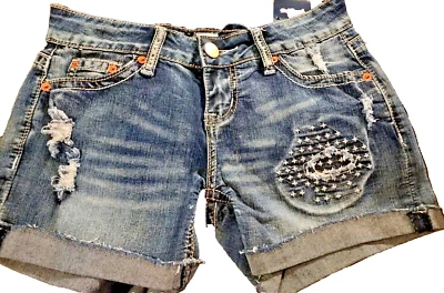 Red Camel Denim Jean Shorts Super Soft Stretch Size 1  (T26) - Image 1 of 4