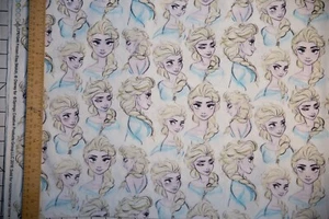 Disney Frozen Elsa Sketch cotton fabric 19" x 44/45 - Picture 1 of 2
