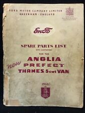 Anglia Prefect Thames 5 cwt Van Enfo Ford Motor Company Spare Parts List 1953