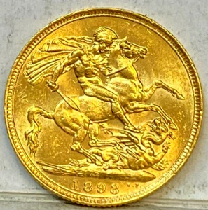 AUSTRALIA 1893 S GOLD SYDNEY SOVEREIGN LOW MINT KEY DATE RARE HIGH GRADE - Picture 1 of 3