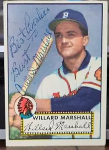 1952 TOPPS #96 WILLARD MARSHALL VINTAGE SIGNED CARD BRAVES DEC - Picture 1 of 1