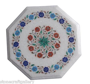 12" Marble Center Coffee Table Top Pietra Dura Inlay Art For Home Decor & Gifts - Picture 1 of 3