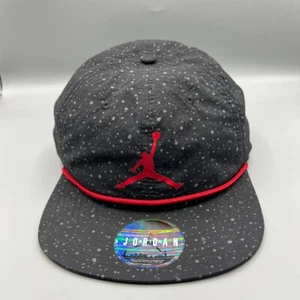 Air Jordan Hat Men Black Speckled Print Jumpman Snap Back Cap - Picture 1 of 8